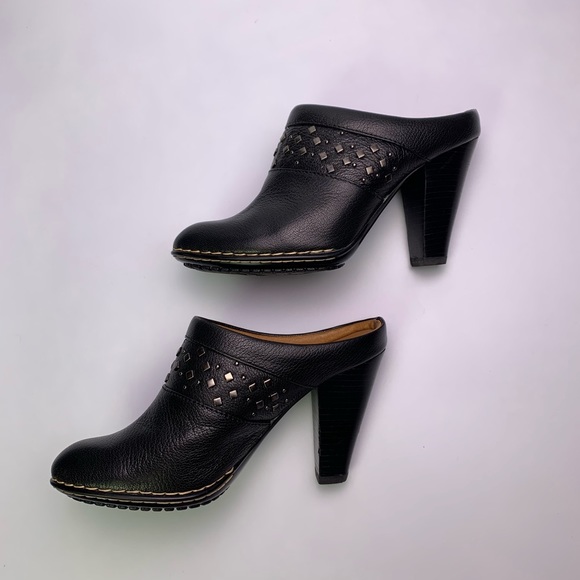 SOFFT Leather Studded Stitched Clogs - Picture 3 of 7